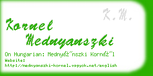 kornel mednyanszki business card